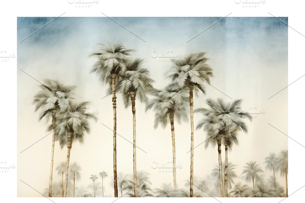 Palm Co · Peaceful Palm Tree Row, a Decorative Illustration by milatovar (Photo 12 of 16)