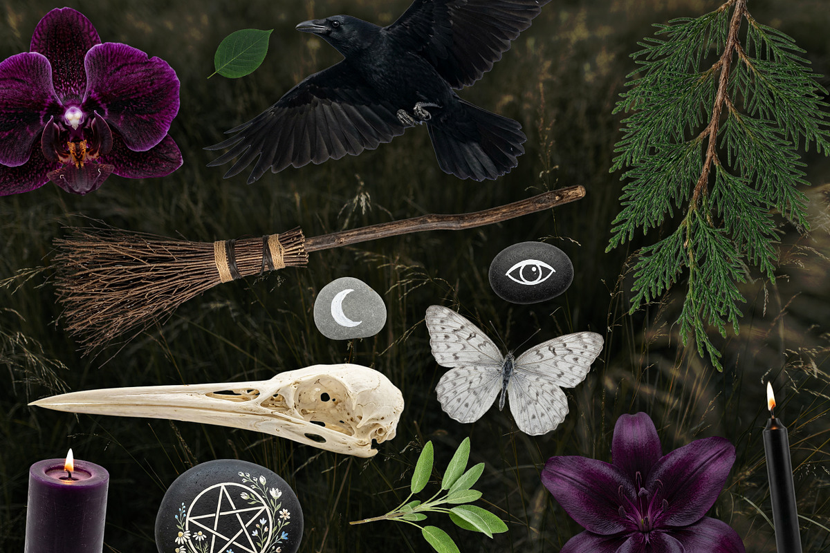 Witch's Magic Garden Collage Kit, an Object Illustration by Vicccky (Photo 3 of 9)