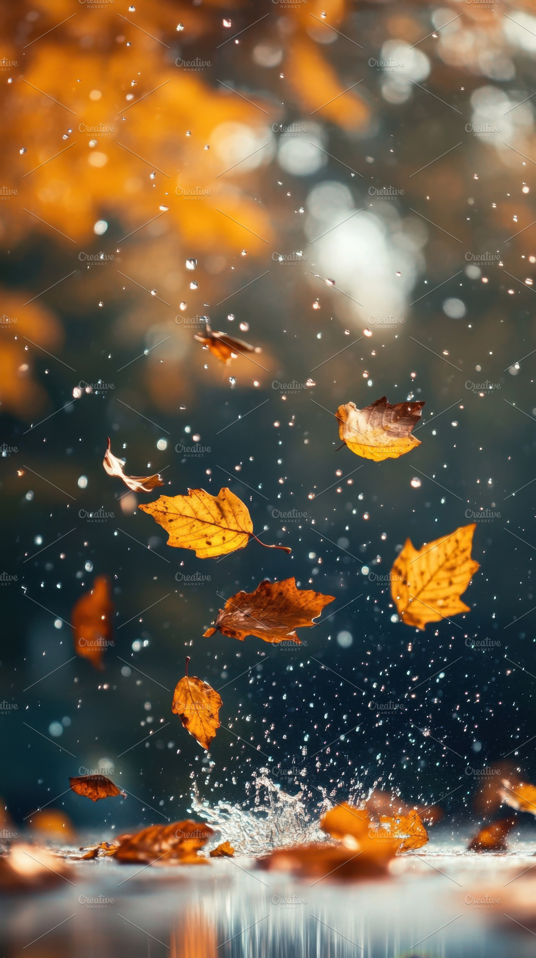 Autumn raindrops  leaves, a Photo by Beautiful things