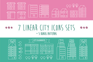 Linear City Infographic Elements.