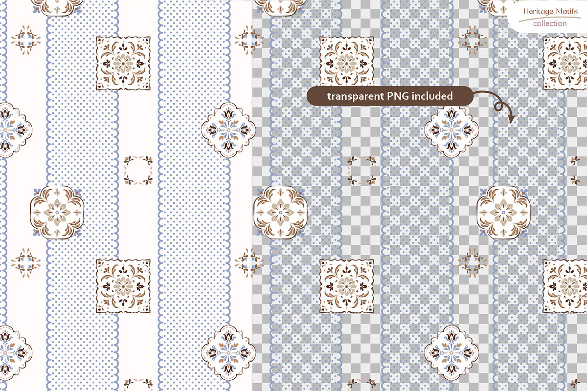 Heritage Motifs - Seamless Patterns, a Pattern Graphic by InaCorart (Photo 5 of 12)