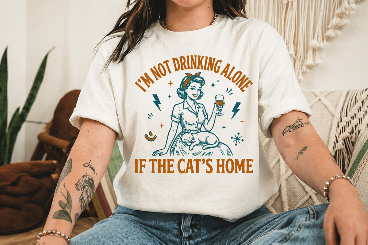 Not Drinking Alone Cat PNG, Trendy, a Person Illustration by Libby Wishes (Photo 3 of 4)