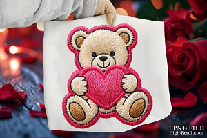 Valentine Teddy Bear PNG, an Illustration by Canvas Craft