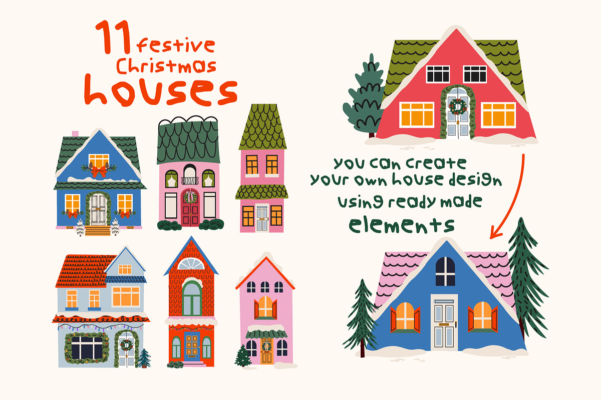 Festive winter holidays bundle, a Seasonal Illustration by Luamor (Photo 6 of 9)