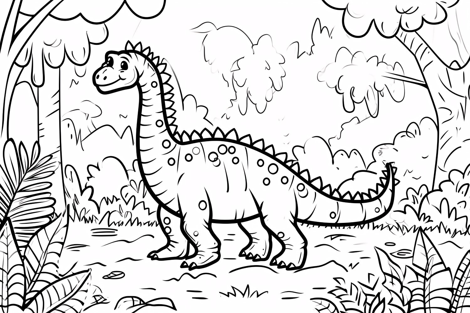 Ouranosaurus Dinosaur Colouring Page, an Animal Illustration by shahsoft