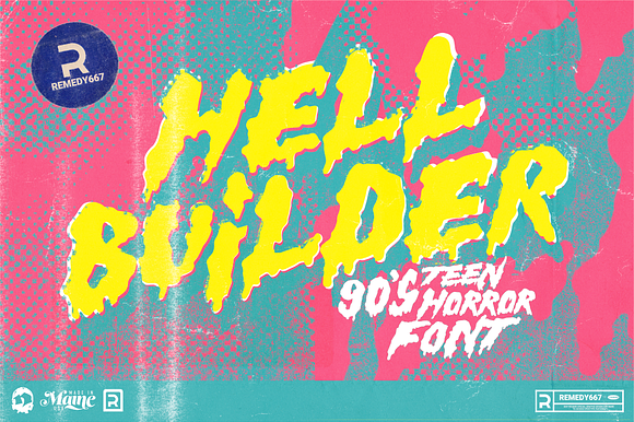 Hell Builder - 90's Teen Horror Font preview 6