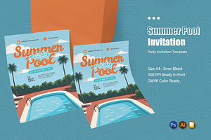 Summer Pool Party Invitation, an Invitation Template by Esensifiksi.studio