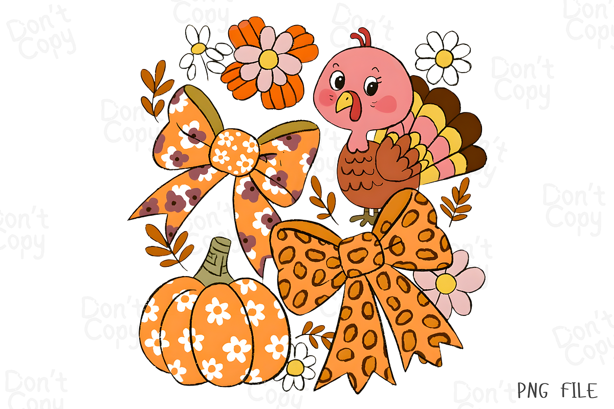 Fall Turkey Coquette Png, a Graphic by Clipart Bloom (Photo 1 of 2)