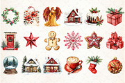 Chic Neon Red Christmas Clipart, an Illustration by Libby Wishes (Thumbnail 2 of 7)