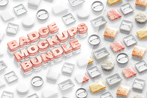 Button Badge Mockups Bundle