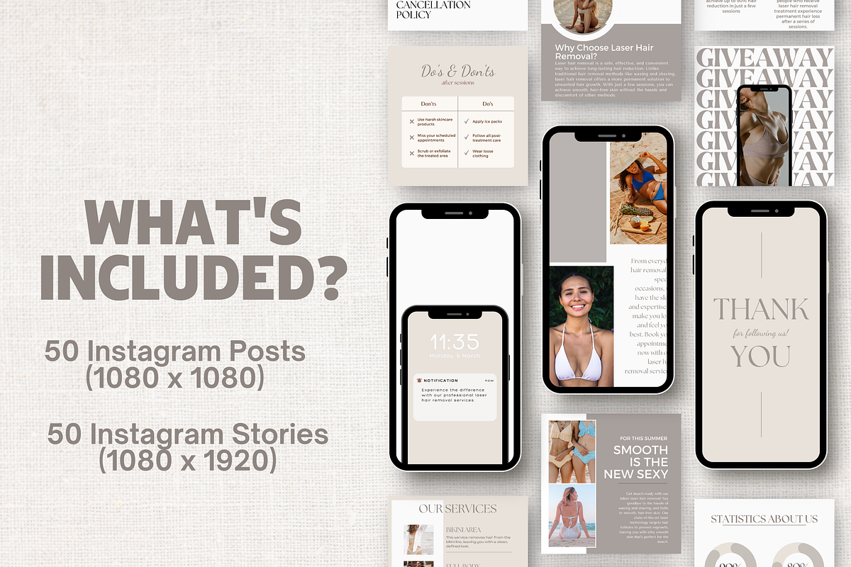 Laser Hair Removal Insta Template, a Social Media Template by EliteMatidi (Photo 3 of 9)