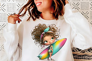 Quirky surfer girl clipart, an Illustration by SinaCreation (Thumbnail 8 of 11)
