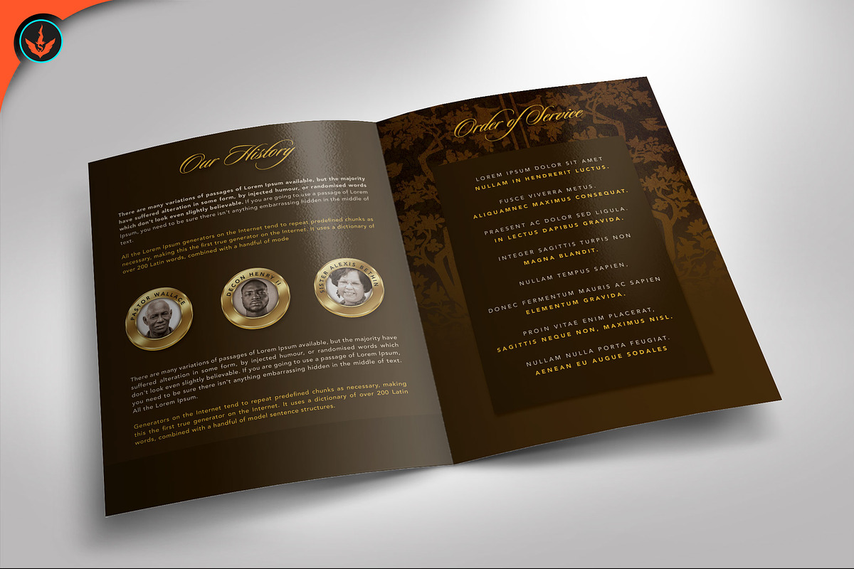 Gold Pastor Anniversary Program, a Brochure Template by SeraphimChris (Photo 2 of 6)