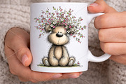Whimsical Spring Bear Clipart Bundle, an Illustration by Canvas Craft (Thumbnail 5 of 7)