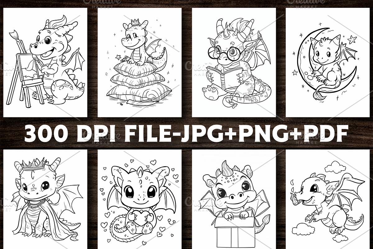 Cute Kawaii Dinosaur Coloring Pages, an Animal Illustration by Design Station (Photo 2 of 5)