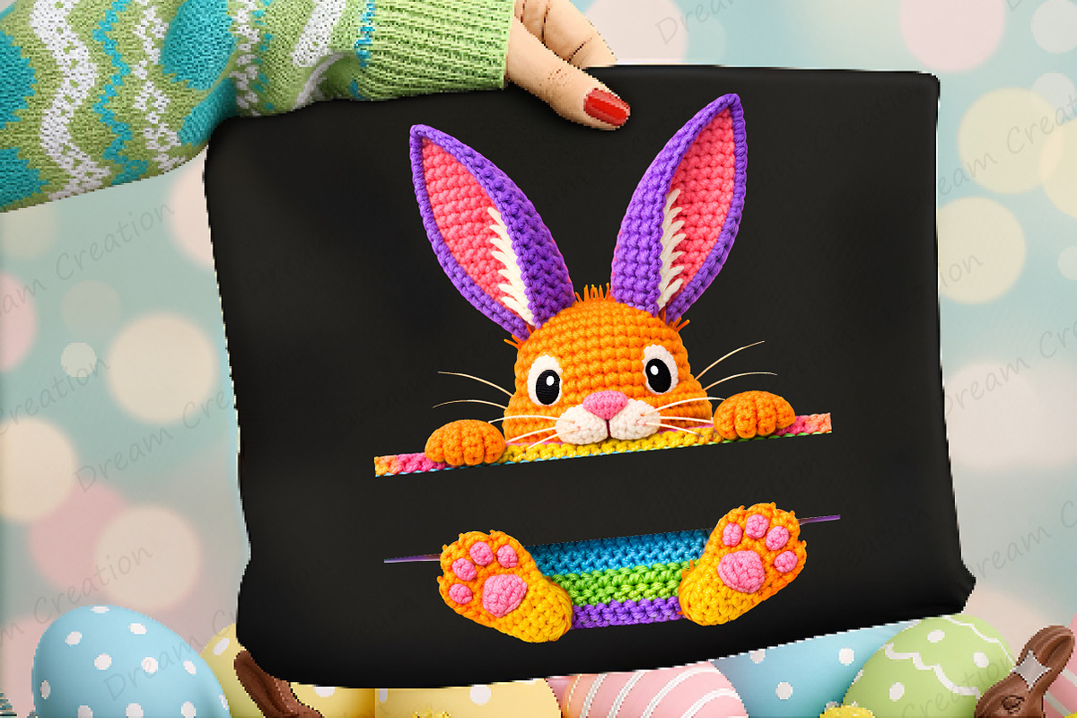 Faux Yarn Bunny Easter Bunny PNG, an Illustration by Dream Creation (Photo 2 of 6)