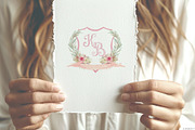 Crest monogram watercolor letters, a Decorative Illustration by GrafikBoutique (Thumbnail 3 of 3)
