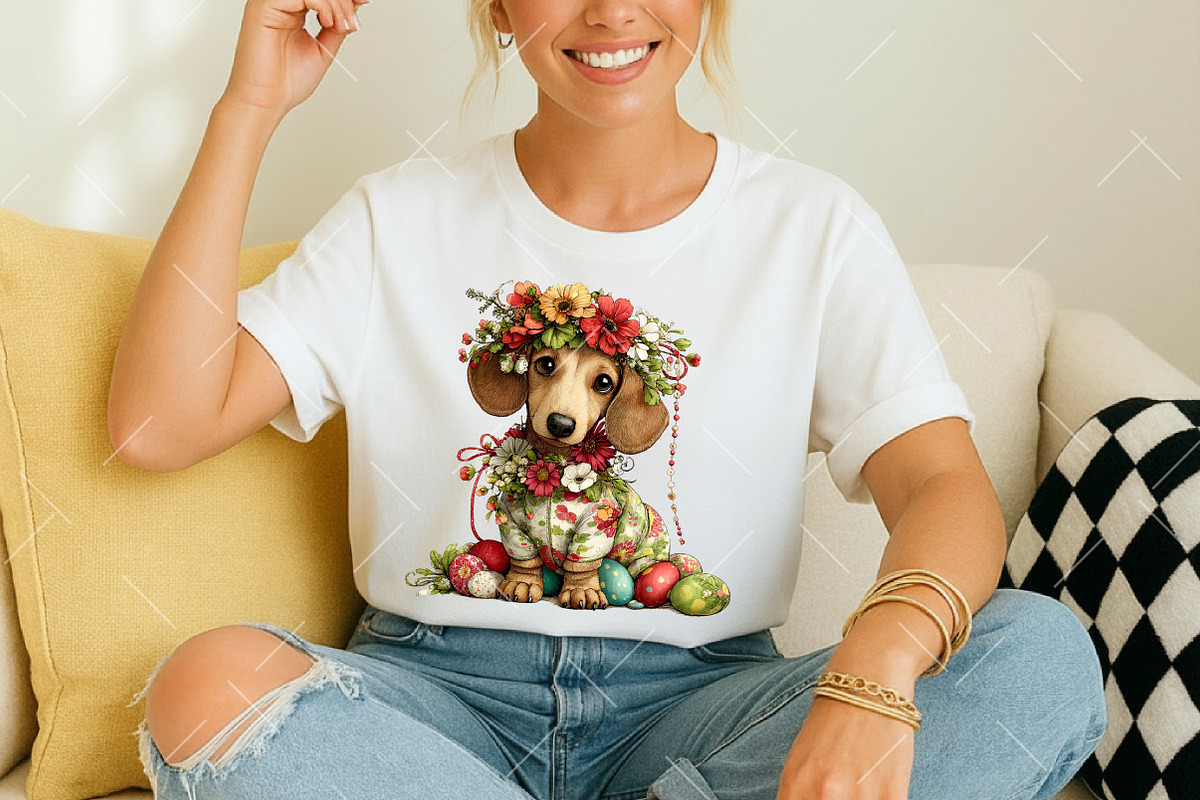 Whimsical Easter Dog Clipart, an Illustration by OK Design (Photo 6 of 6)