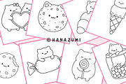 FLUFFY SWEET TREATS - COLORING PAGES, an Illustration by Hanazumi (Thumbnail 3 of 4)