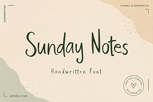 Sunday Notes - Handwritten Font