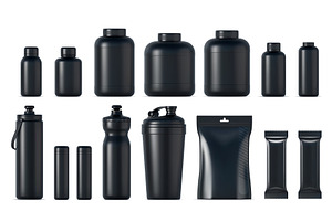 3D sport nutrition black package, an Object Illustration by Buch&Bee