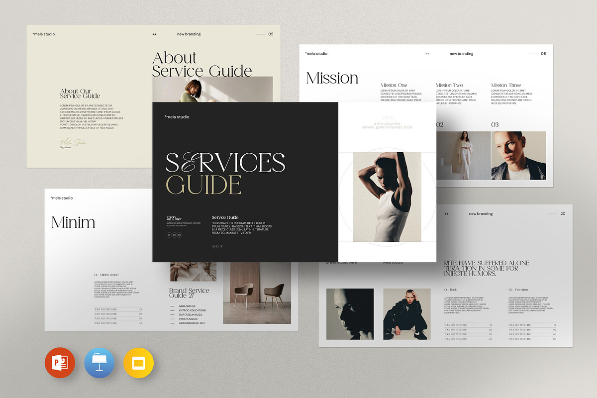 Mila Service Guide Template, a Presentation Template by evgenystudio