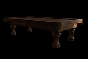 Pool Table: Classical Leather & Wood, an Architecture 3D Model by Kindesigns (Thumbnail 2 of 3)