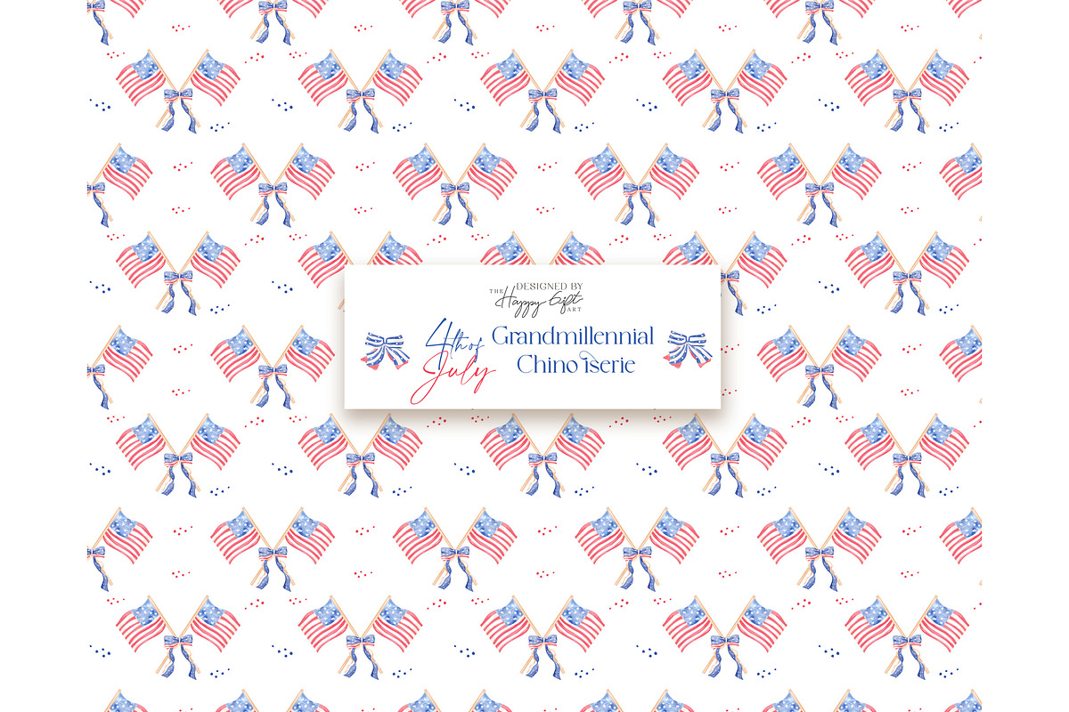 4th of July Watercolor Clipart, an Illustration by TheHappyGiftArt (Photo 8 of 9)