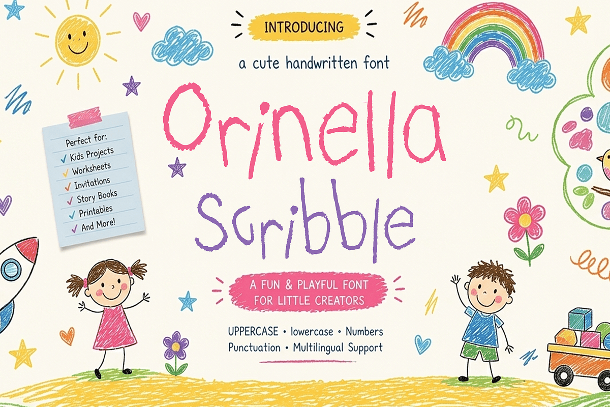 Orinella Scribble Font, a Handwritten Font by Letterhanna Studio (Photo 1 of 8)