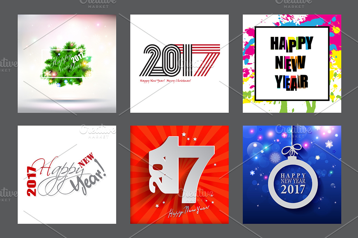 2017 Happy New Year Greeting Cards, a Background Graphic by GalaStudio (Photo 6 of 10)