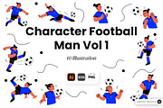 Football Player Character Set Vol 1, a Sport Illustration by SLAB! Design (Thumbnail 1 of 3)