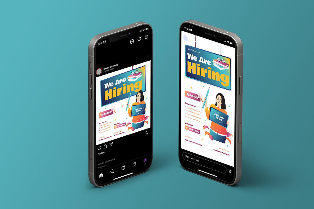 White Job Hiring Teacher Flyer, a Flyer Template by Neermana (Photo 4 of 4)