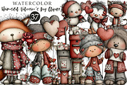 Whimsical Valentine's Day Clipart, an Illustration by OK Design (Thumbnail 1 of 6)