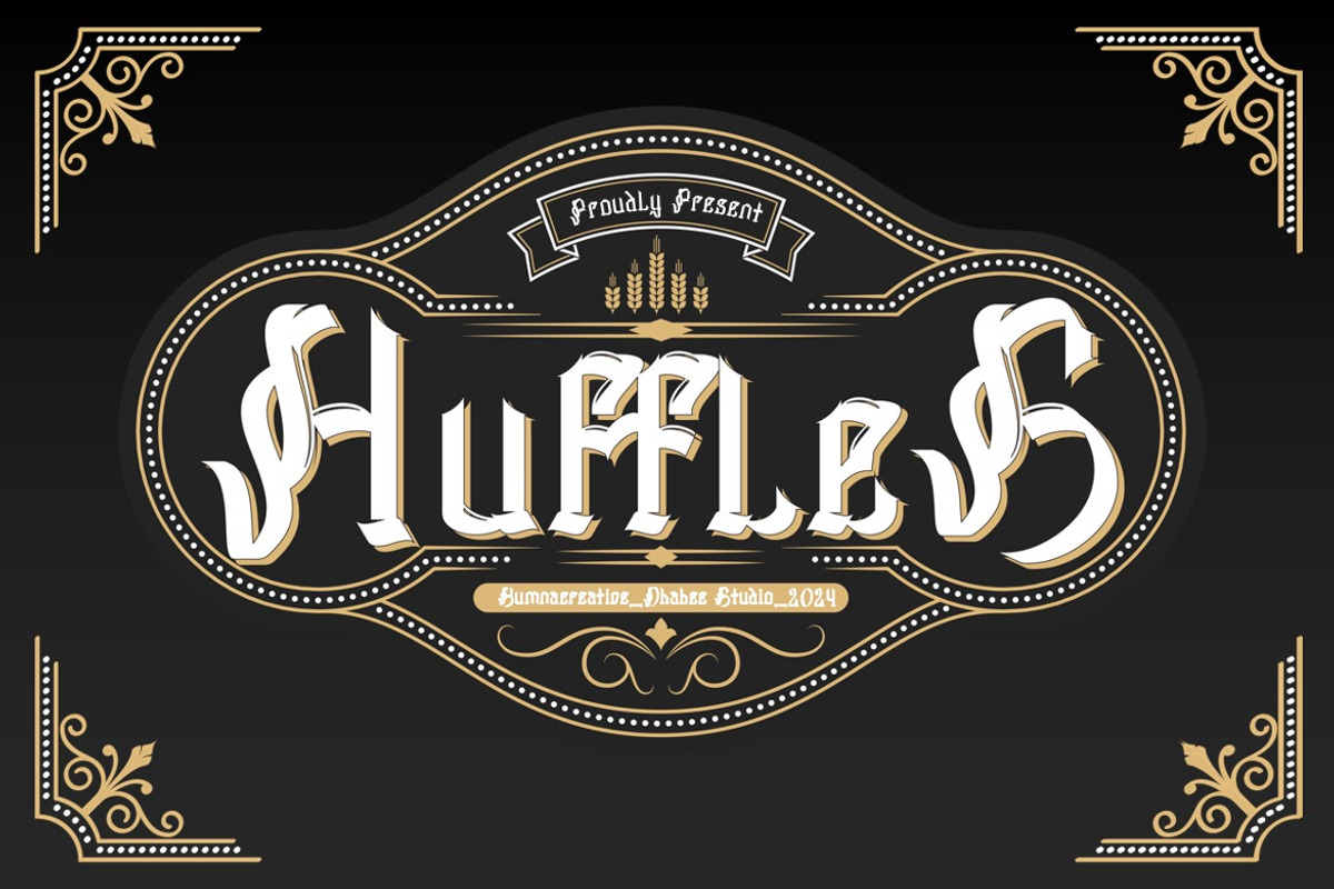Huffles - Display Blackletter Font, a Blackletter Font by Dhabee (Photo 8 of 16)