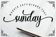 Sunday - Modern Calligraphy Font, a Script Font by Artkenza (Thumbnail 1 of 8)