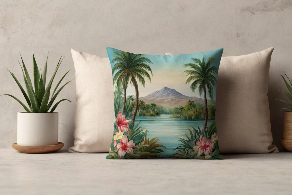 Jungle Tropical Landscape Wall Mural, a Wallpaper Graphic by by creative paper (Photo 10 of 12)