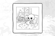 Cute Halloween Coloring Pages, an Illustration by DesignDevisers (Thumbnail 3 of 9)