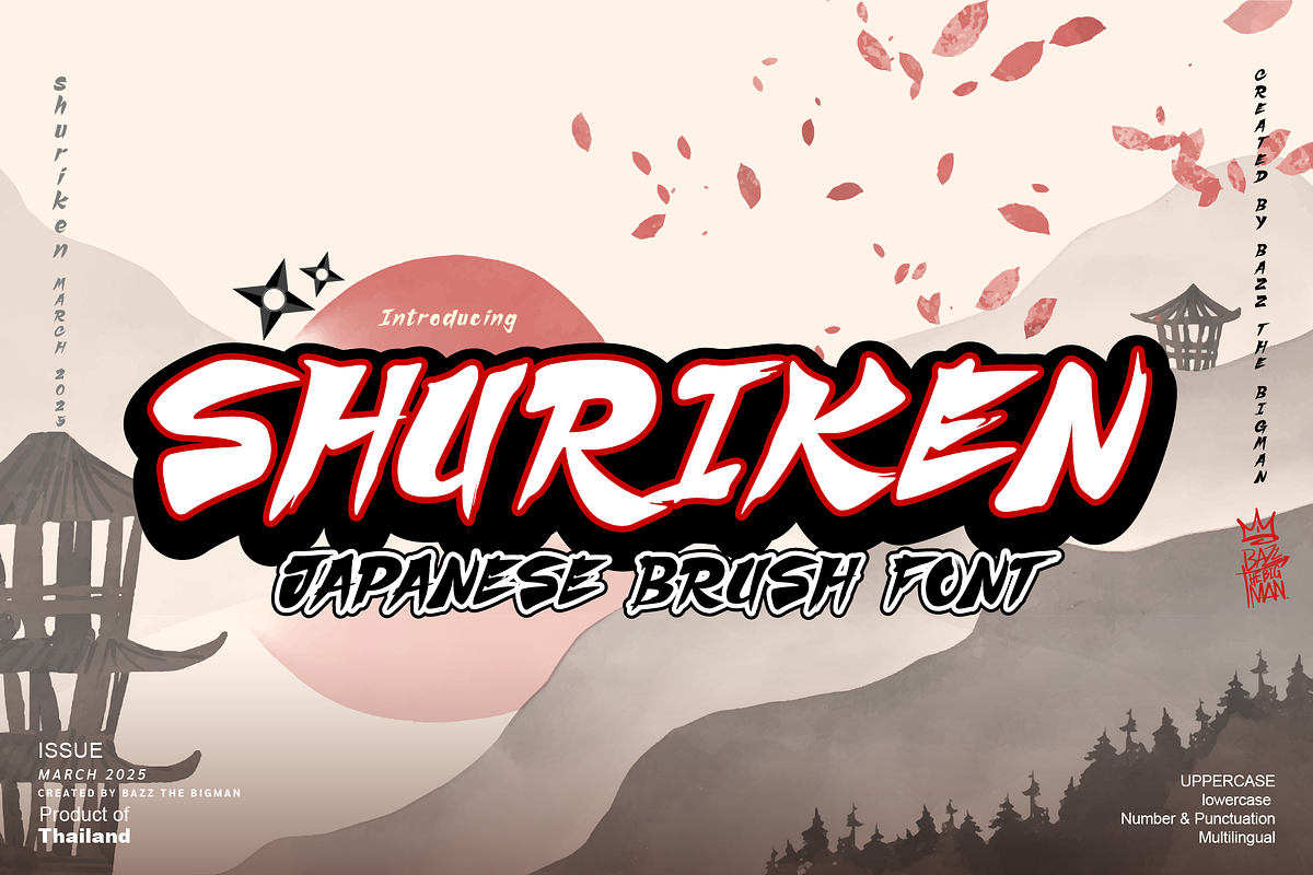 Shuriken, a Handwritten Font by BBtypeStudios (Photo 1 of 9)