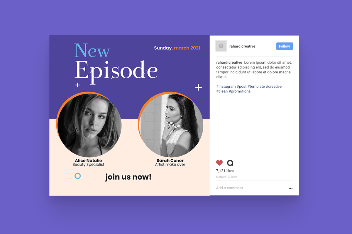 Influencer Instagram Post, a Social Media Template by Rahardi Creative (Photo 3 of 6)