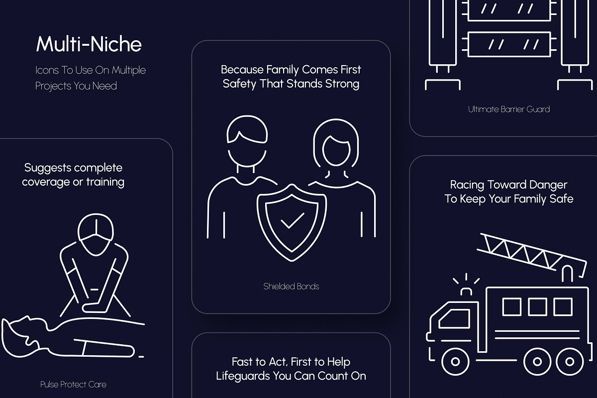 Security and Protection Icon Set, an Outline Icon by Prosymbols (Photo 3 of 7)