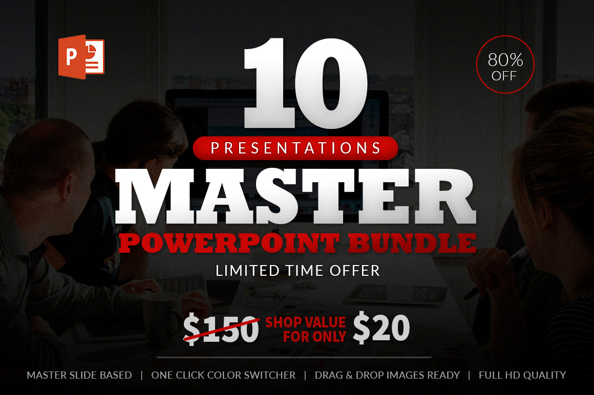 10 Master Powerpoint bundle, a Presentation Template by Zacomic Studios