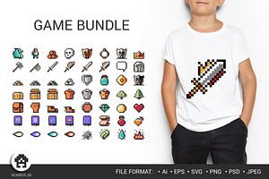 Pixel art bundle for gamers.