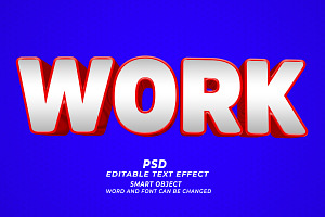 Work PSD 3d Editable Text Effect