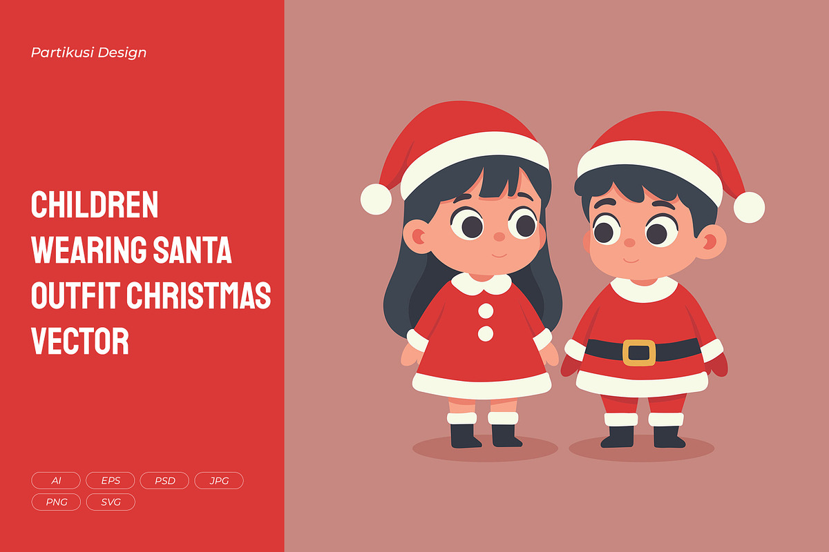 Children Wearing Santa Outfit, a Person Illustration by Partikusi Design (Photo 1 of 3)