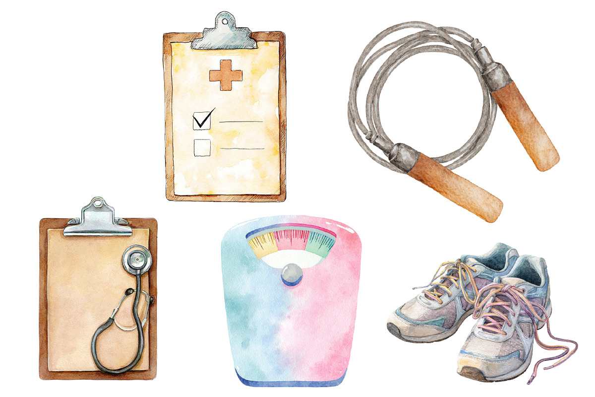 Watercolor Clipart  PRETTY HEALTH, an Illustration by Designworld (Photo 4 of 4)