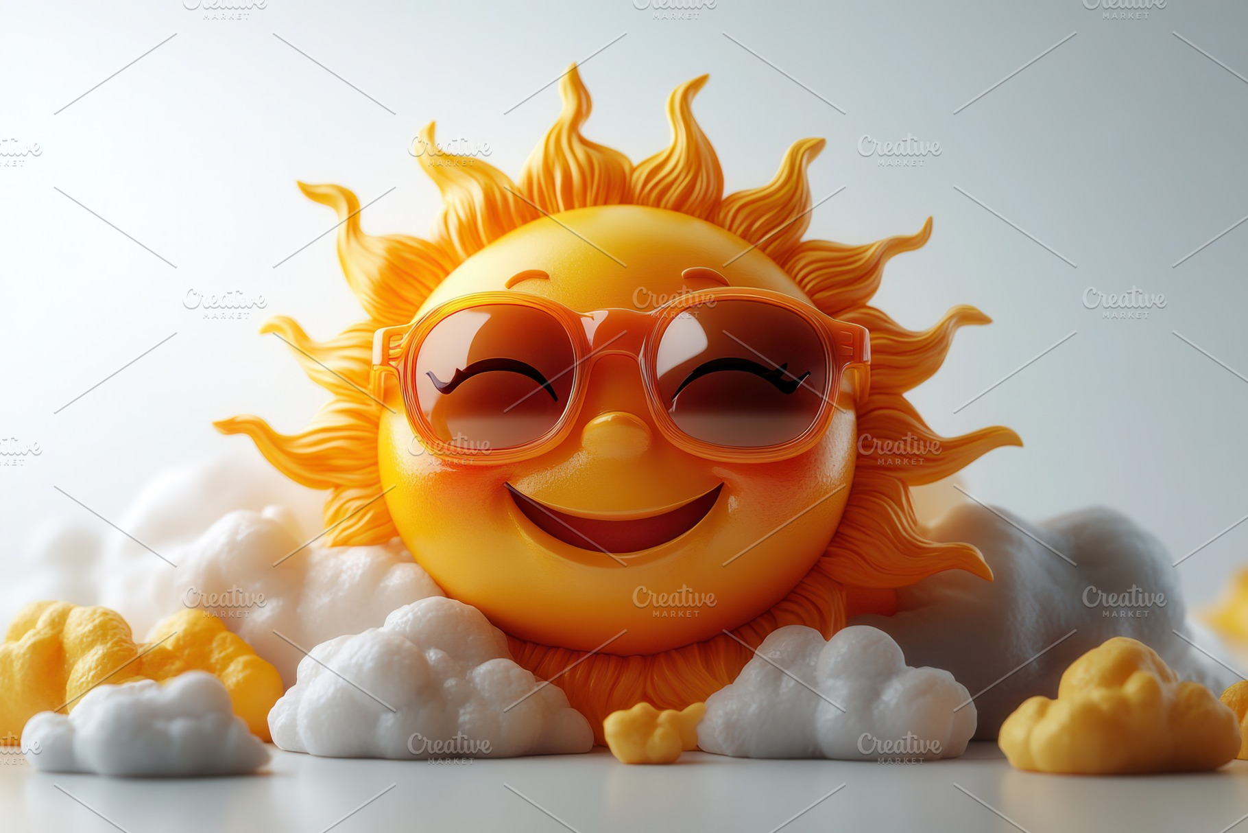 Bright and cheerful smiling sun with, a Photo by Tanuart