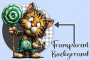 Whimsical Funny Birthday Cat Clipart, a Seasonal Illustration by Canvas Craft (Thumbnail 2 of 5)