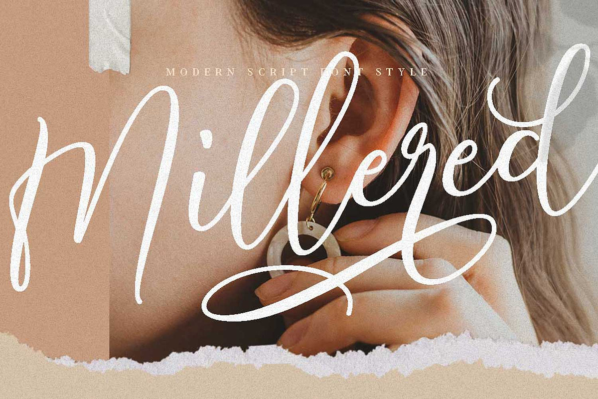 Millered - Beautiful Font Script, a Script Font by Dirtytemp Studio (Photo 1 of 12)