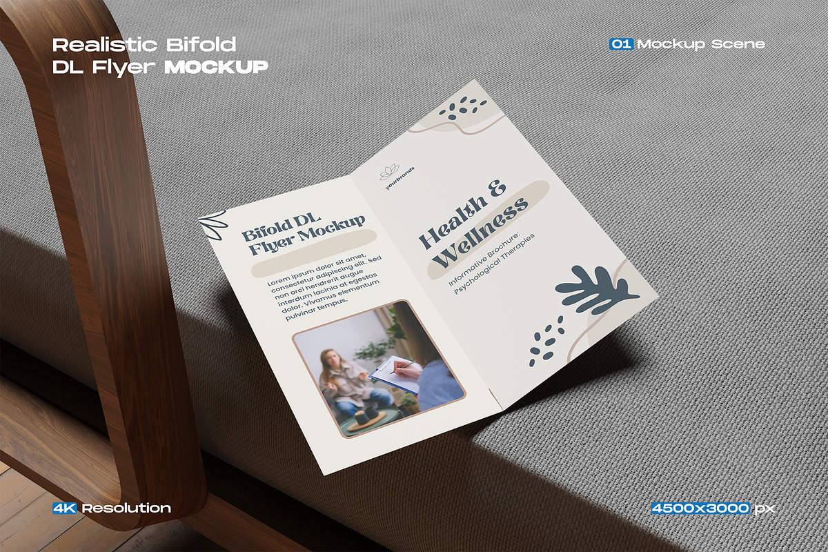 Realistic Bifold DL Mockup, an Advertising Mockup by My Code Std (Photo 1 of 3)