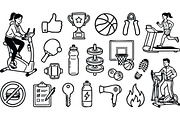 Fitness Equipment Icon Set, an Illustration by designvectx (Thumbnail 2 of 3)